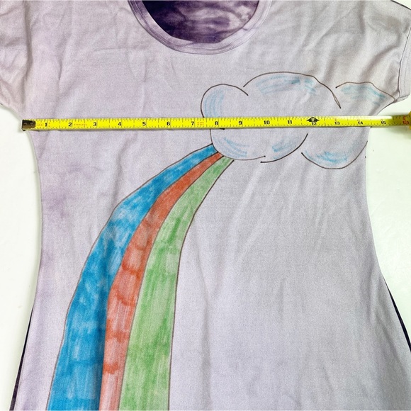 Vintage 70s Rainbow Dress size Small XS Purple Tie Dye Maxi Boho Hippie - Picture 10 of 11